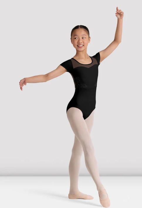 Bloch Girls Mei Floral Cap Sleeve  Leotard CL20003