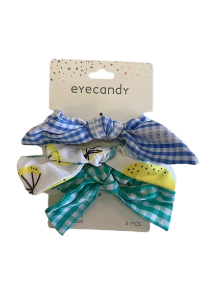 3-Pack of Scrunchies with Gingham and Bow
