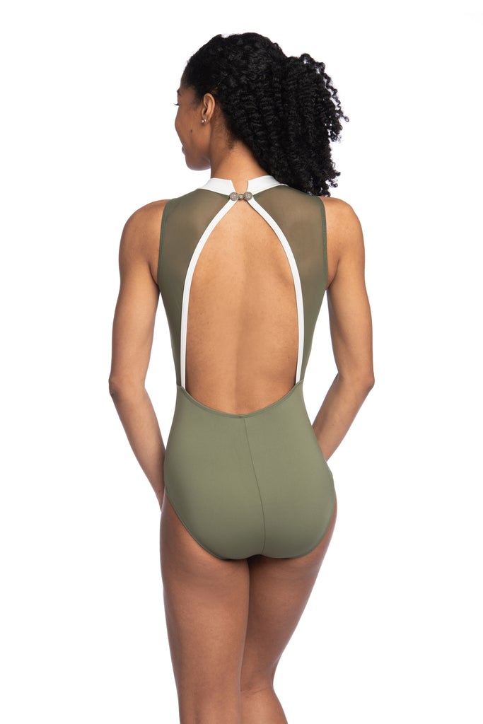 Livona High Neck Leotard with Peak-a-boo Detail