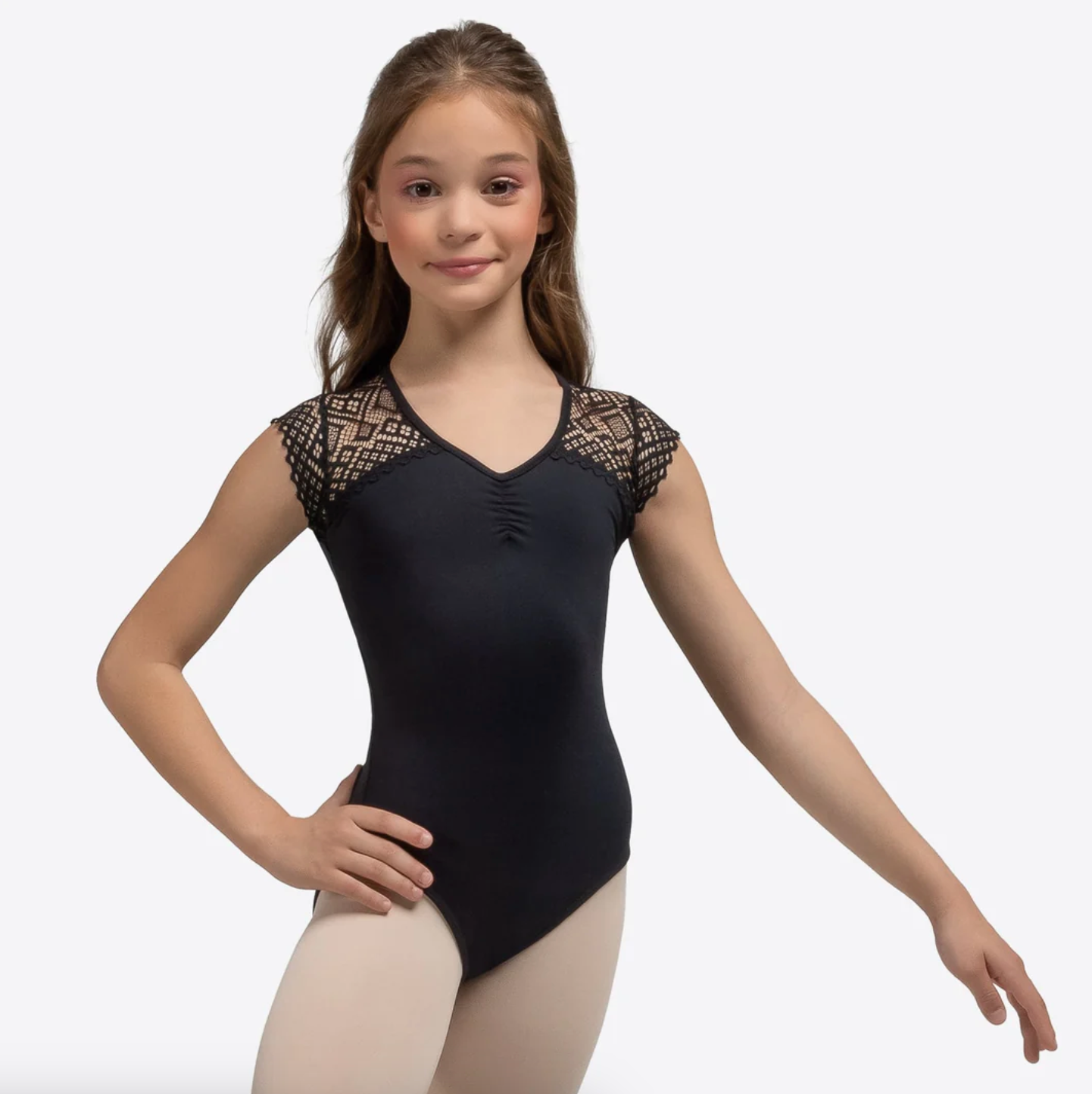 So Danca Marie Lace Cap Sleeve Leotard with Open Back L2599