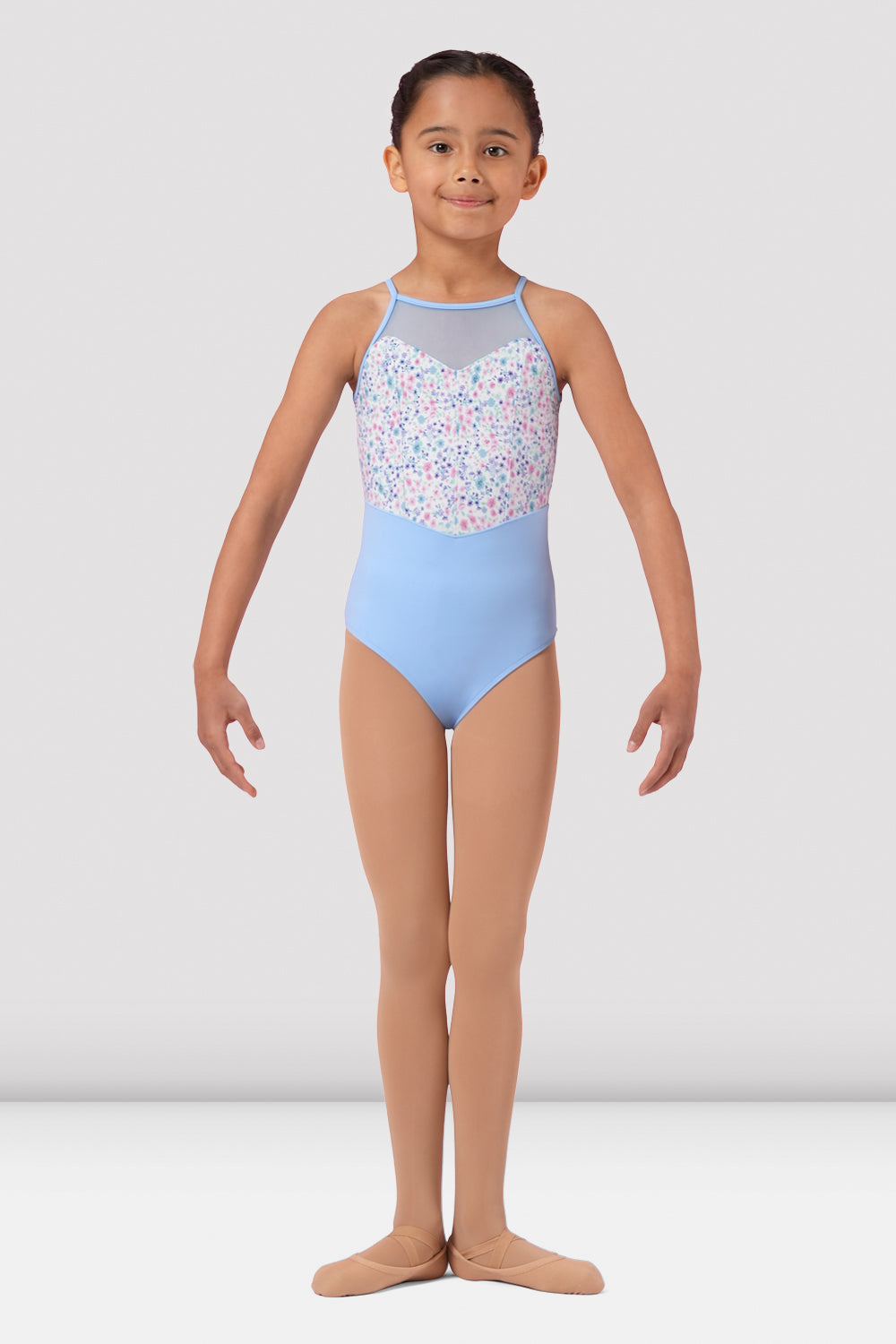 Ditsy Open Back Halter Leotard