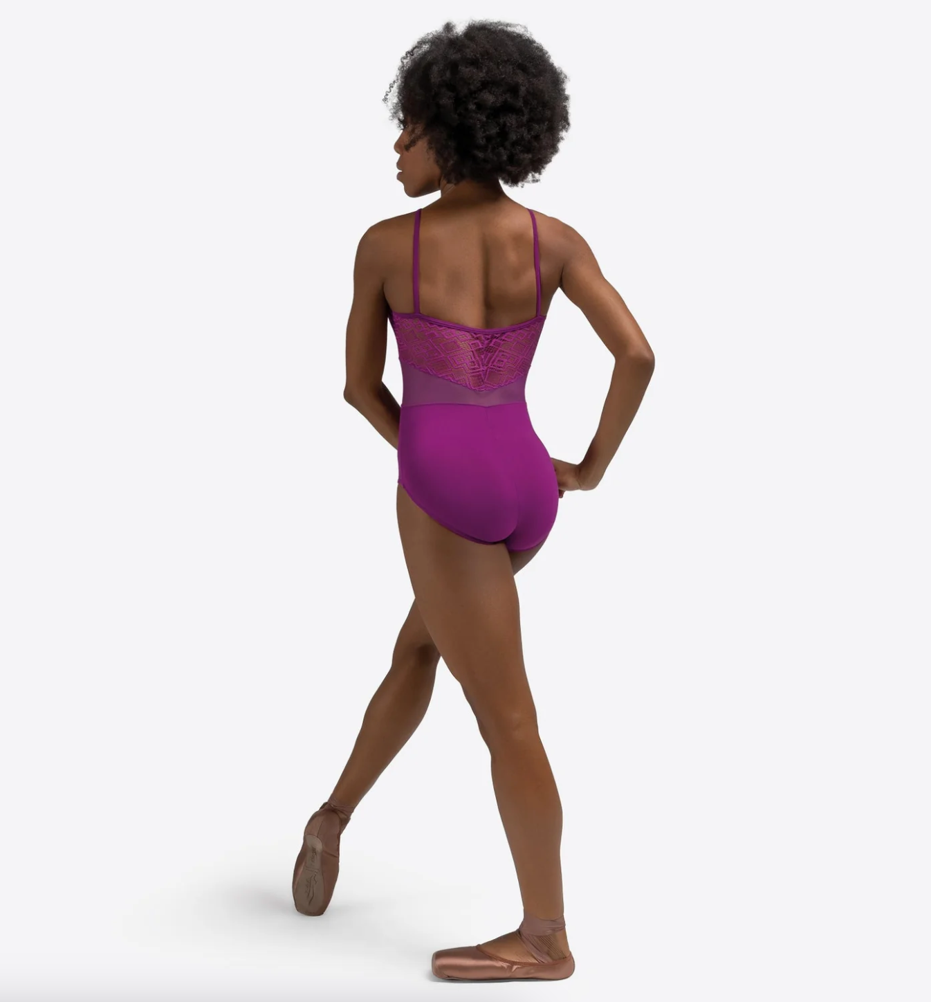 So Danca Cendrine High Neck Leotard with Mesh Waist and Lace Details RDE2604